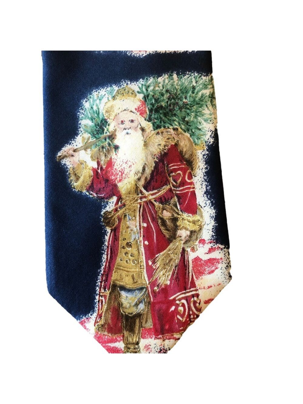 Vintage Robert Talbott for Nordstrom St. Nicholas Silk Necktie navy blue and red